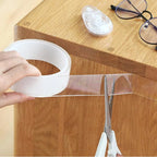 Transparent nano magic tape that leaves no residue, reusable double-sided handle