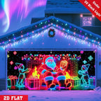 HOLIDAY HAUL SALE UV Activated Christmas Garage Door Cover Banner, Glows in Dark