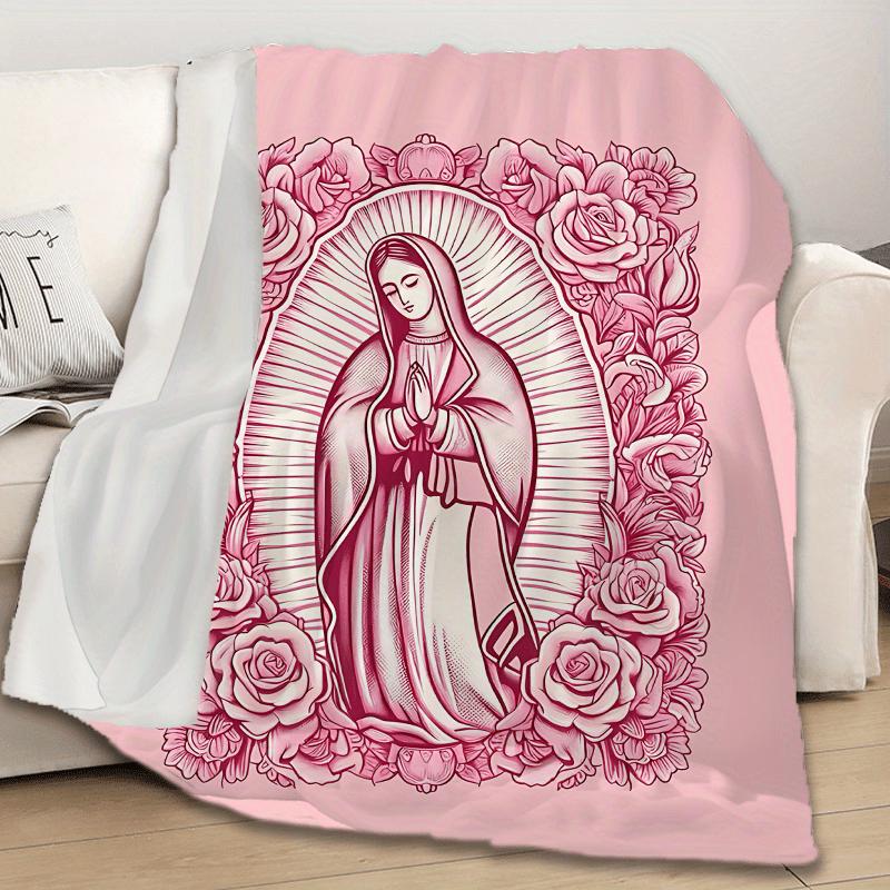 Comfortable Pink Virgin Mary Blanket - it's the perfect gift for a daughter, mother, or grandma