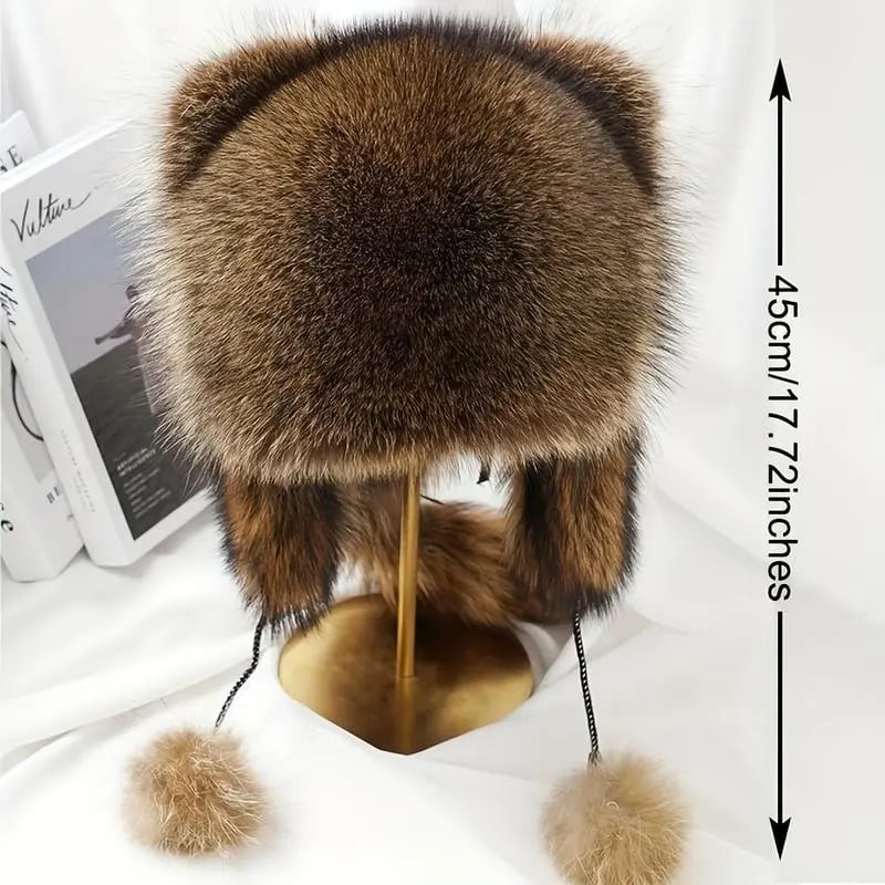 Raccoon Tail Mood Hat – Retro Y2K Detachable Fluffy Earmuffs, Hypoallergenic Winter Accessory, Machine-Washable, Cozy Cottagecore Style for Outdoor and Casual Wear