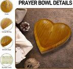 Handcrafted Wooden Heart Prayer Bowl Set