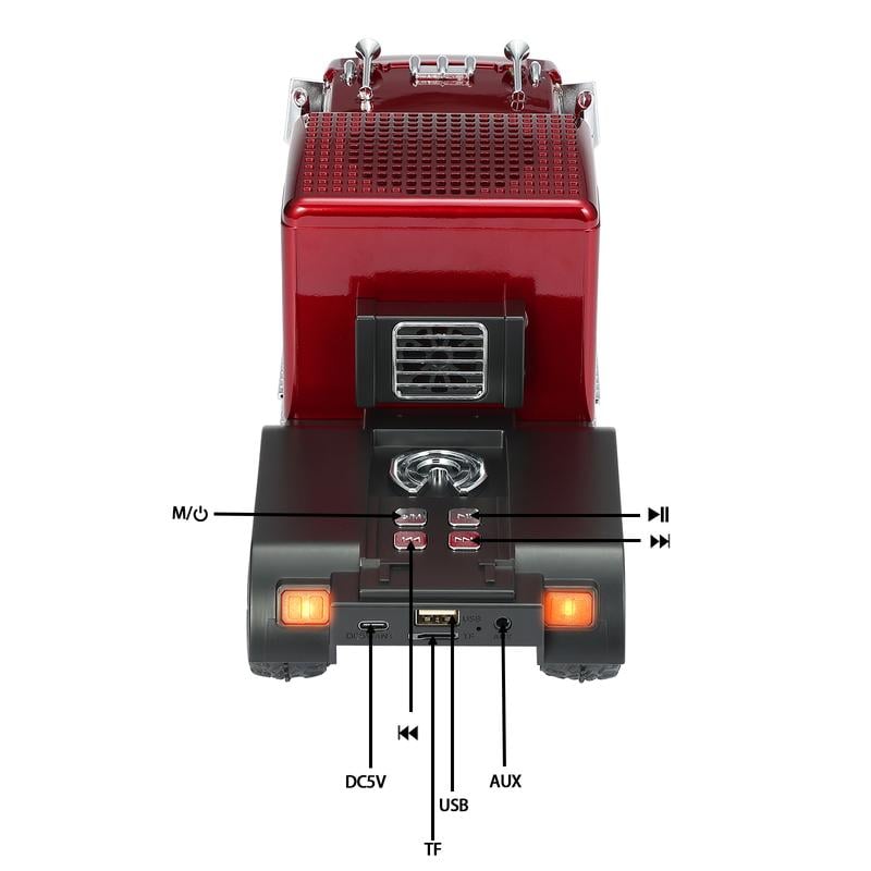 ONLY WSTER WS-570 Big Truck Model Bluetooth Speaker with USB TF Card AUX FM Radio TWS Pairing