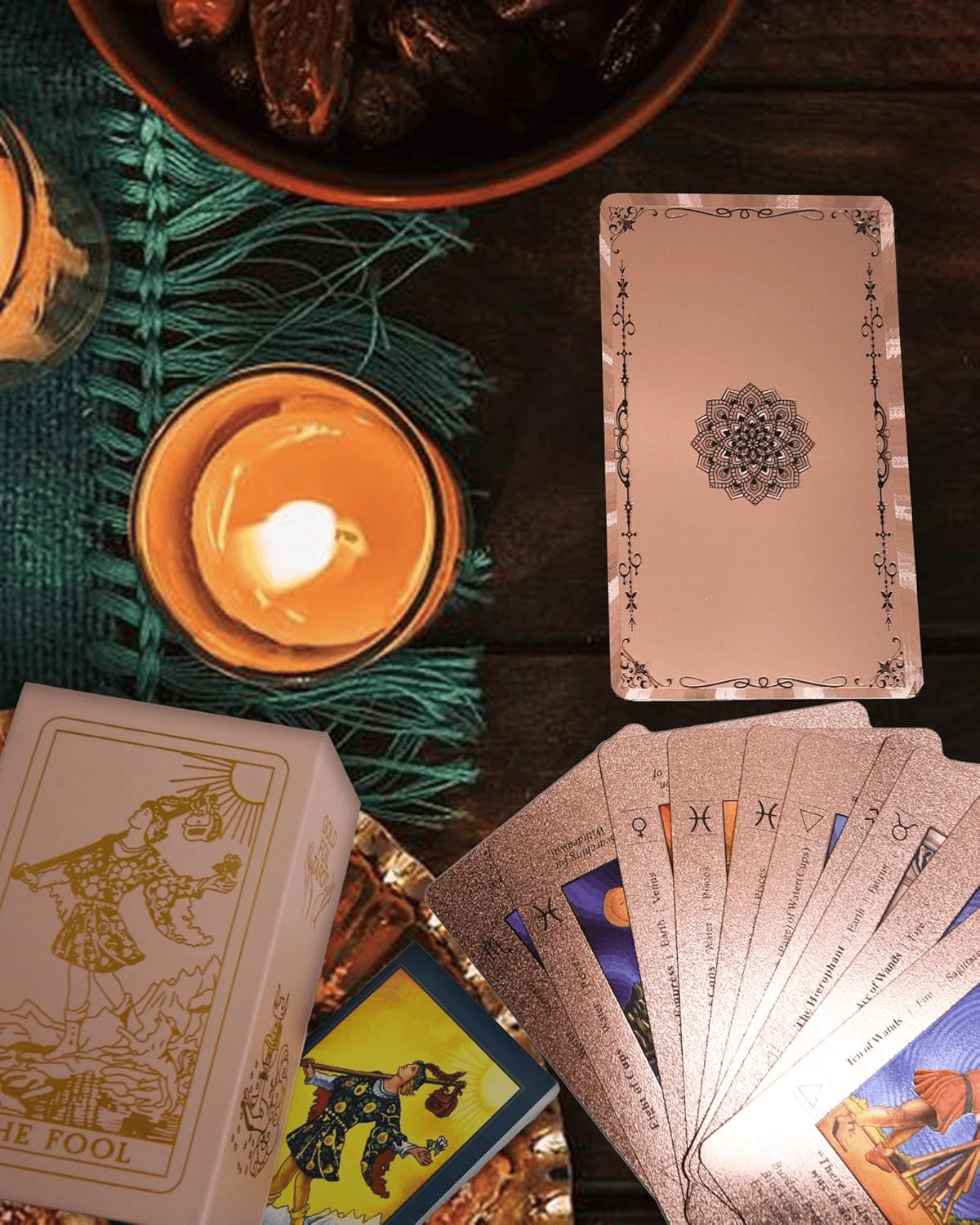 NOW! Witchy Cauldron Tarot Card Set – Rose Gold Accents, Complete Guide Book & Velvet Pouch