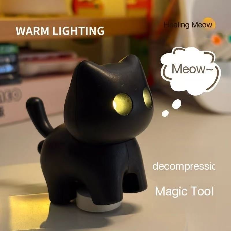 Black Cat Night Light Keychain