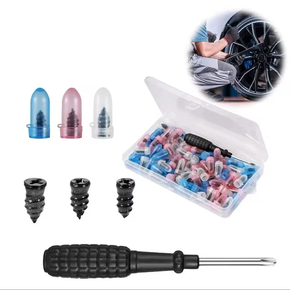 Tire Repair Rubber Nails Kit with 2 Sizes
