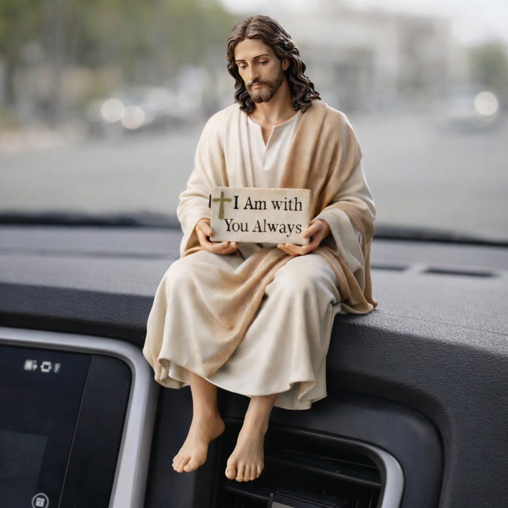 Handcrafted Jesus Figurine Serene Desk Companion