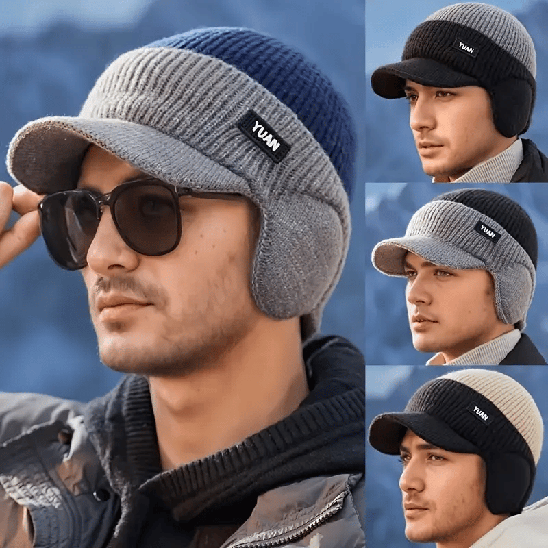 The Perfect Christmas Gift for Him: Winter Knitted Earflap Hat - Ultimate Cold Protection & Style