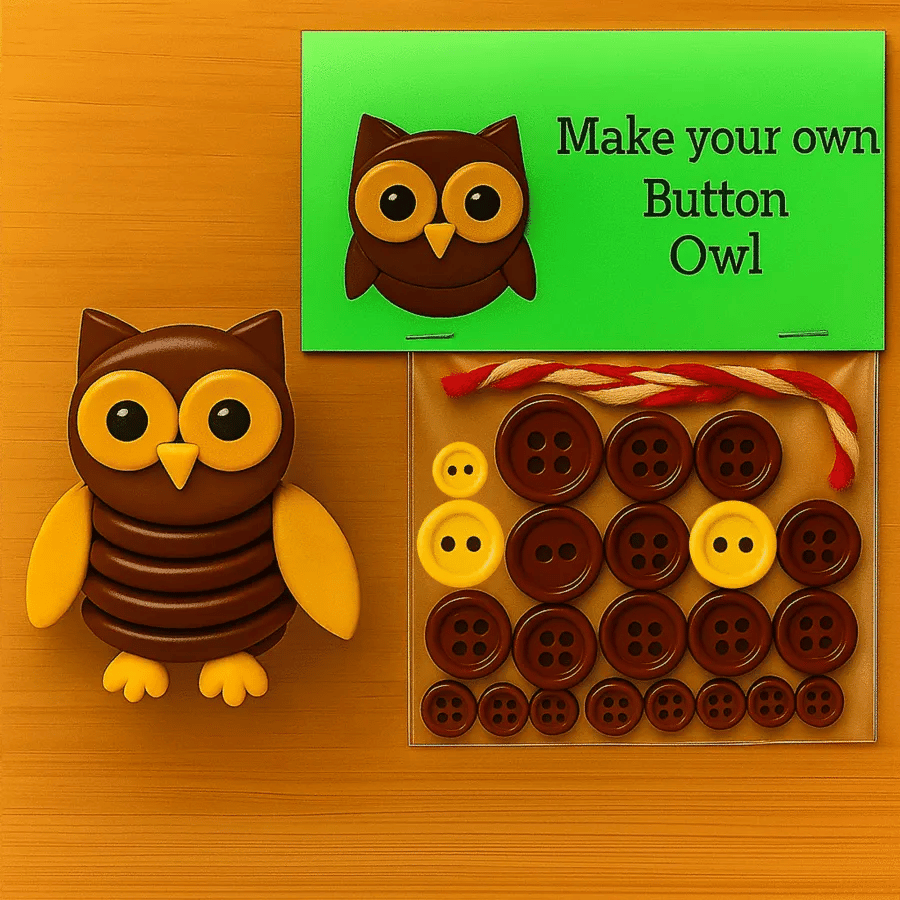 NOW! DIY Button Animal Ornaments - Creative Craft Kit for Kids, Develops Fine Motor Skills & Creativity