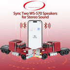 ONLY WSTER WS-570 Big Truck Model Bluetooth Speaker with USB TF Card AUX FM Radio TWS Pairing