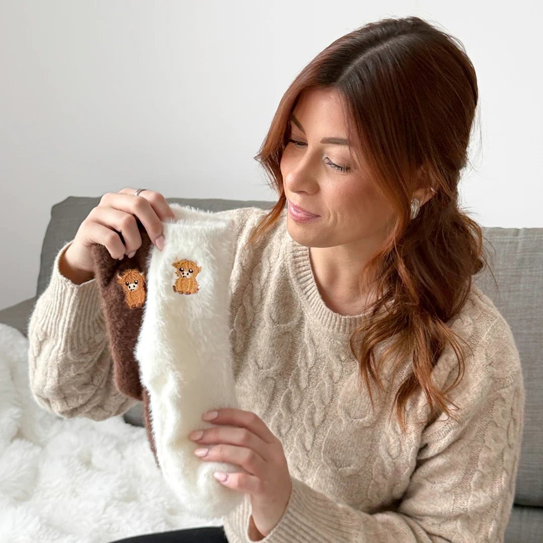 Warm Winter Sale 5 Pairs Fuzzy Highland Cow Socks