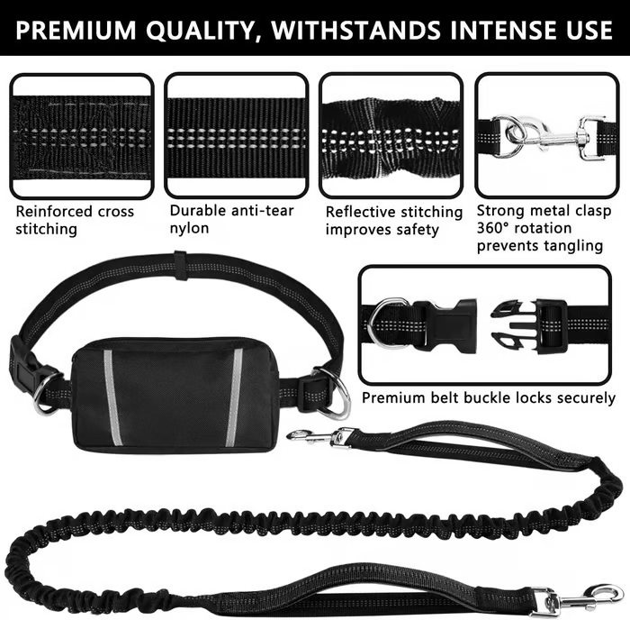 Summer - Hands Free Dog Leash with Zipper Pouch