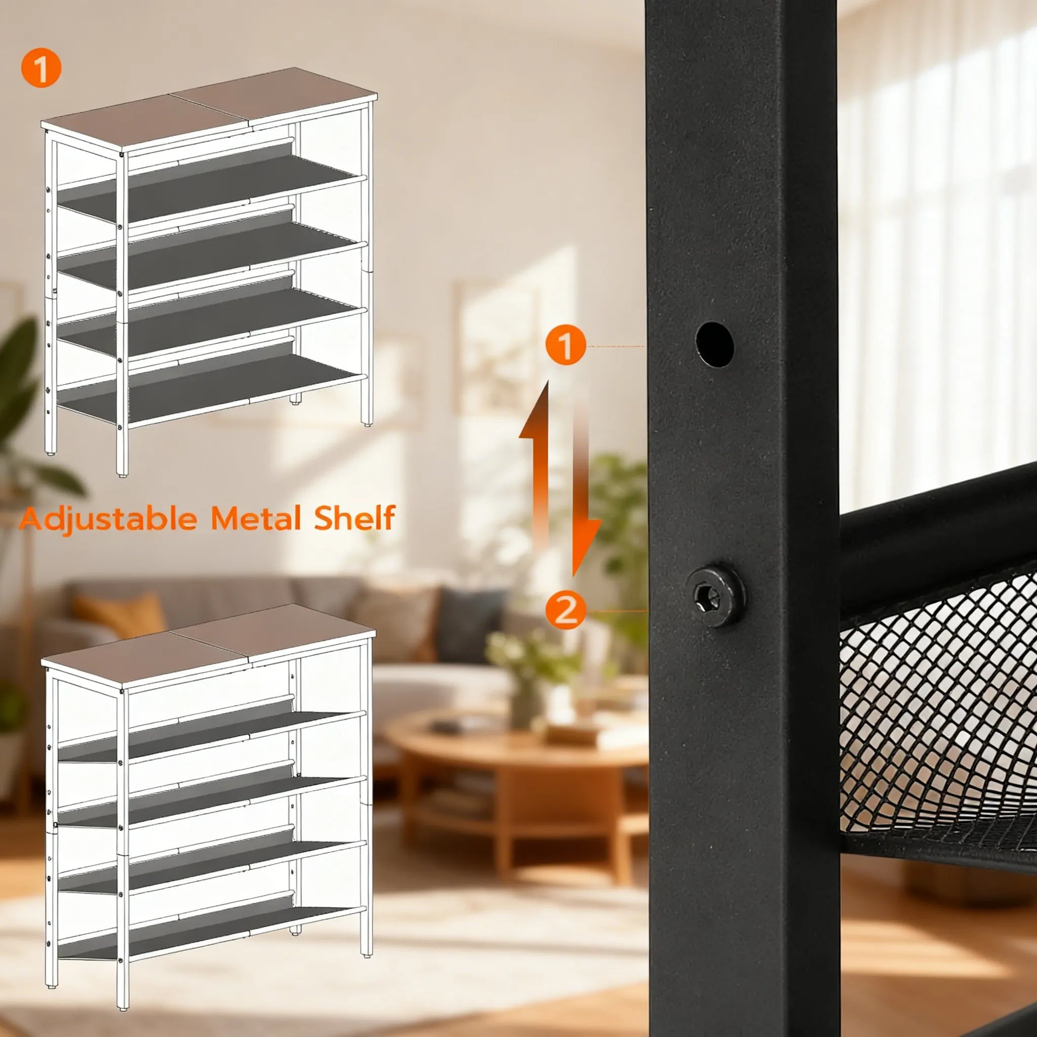 Adjustable 5-Tier Shoe Rack: Tidy Your Entryway in Style
