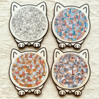 135-Piece Morandi-Colored Cat Shaped Wooden Jigsaw Puzzle