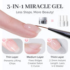 3-in-1 Multi-Purpose High Transparency Nail Construction Base Gel
