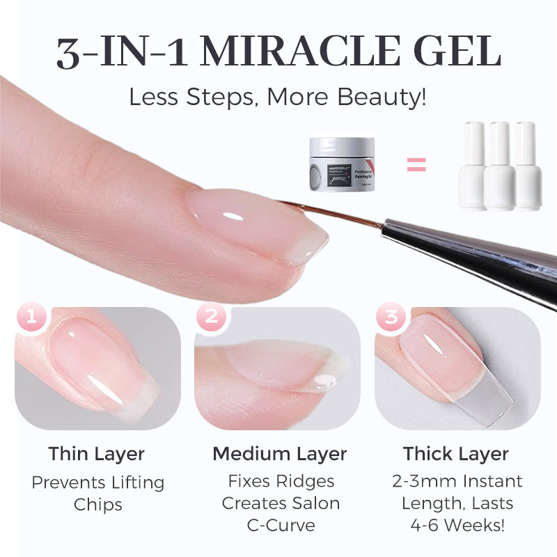 3-in-1 Multi-Purpose High Transparency Nail Construction Base Gel