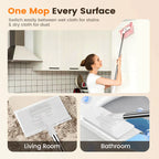 Disposable Dust Mop with 4 Reusable Cloths