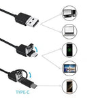 3-IN-1 ENDOSCOPE - 2.0MP HD with 6 LED Lights, IP67 Waterproof, Compatible with Smartphones for Home Inspection and DIY Projects