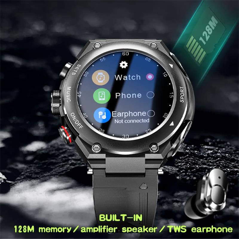 Sports Smartwatch with Wireless Earphones