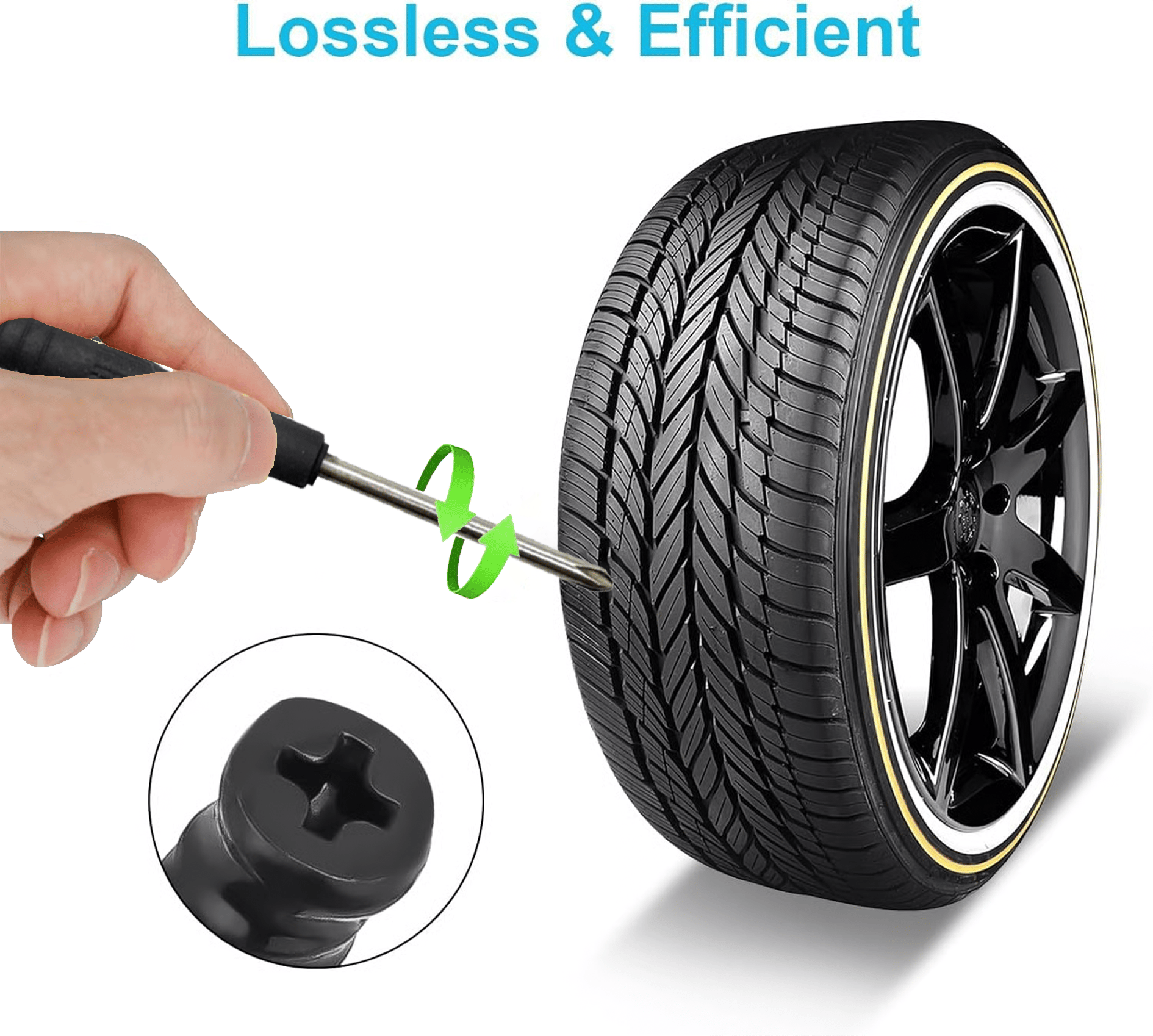 Tire Repair Rubber Nails Kit with 2 Sizes