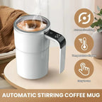 Electric coffee mug with a built-in LCD thermometer, perfect for brewing coffee, milk, cocoa, etc