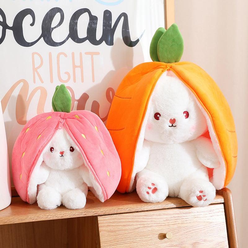 PROMOTION - Strawberry Bunny Transformed into Little Rabbit Fruit Doll Plush Toy