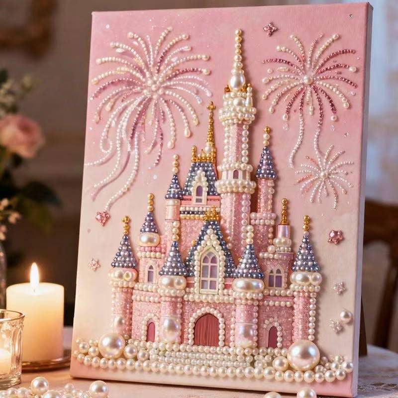 DIY Beaded Art Kit - Castle Pearl Painting