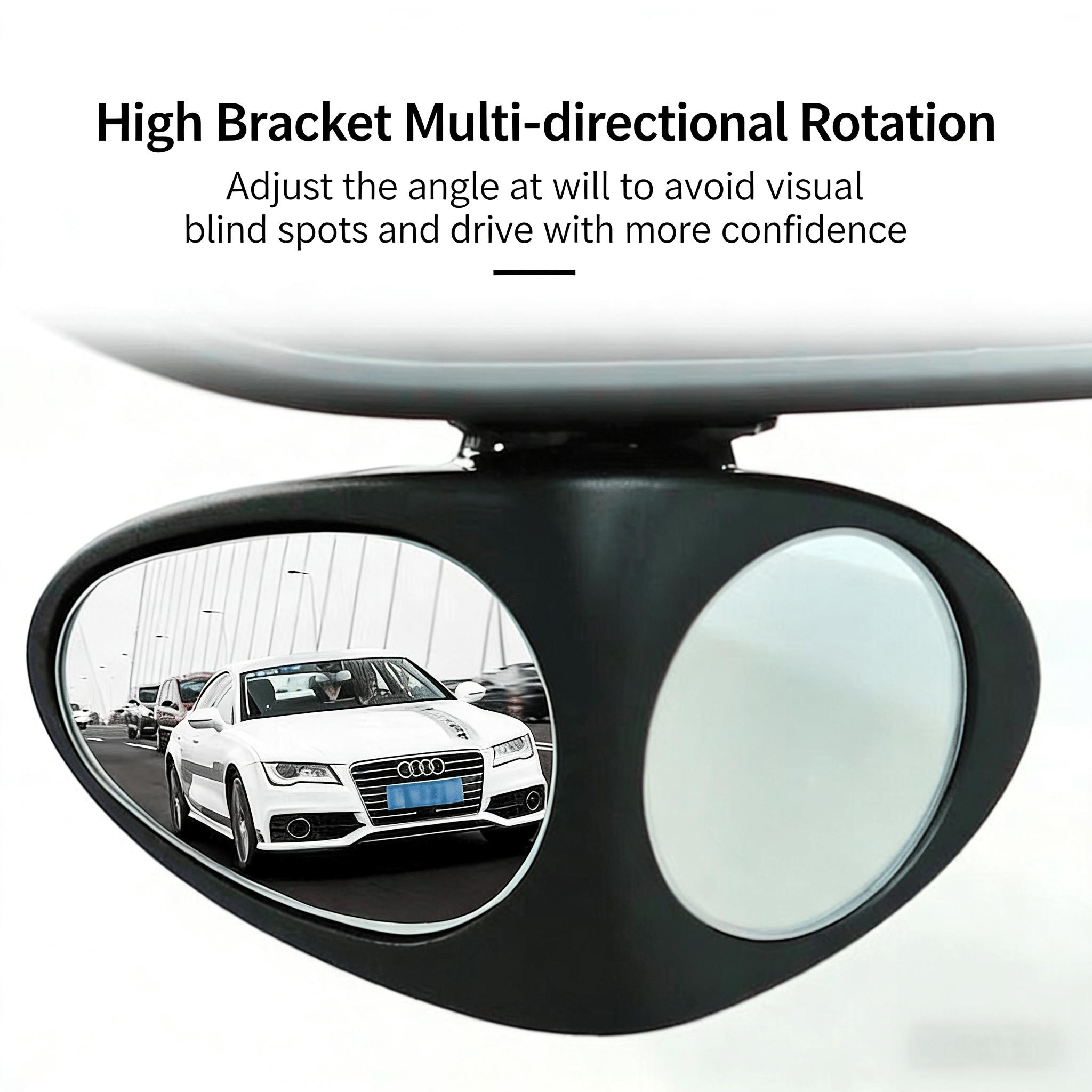 HD Car Blind Spot Elimination Mirror - 360° Rotatable, Rain/Fog Resistant