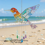 Sea Glass Rainbow Bird Wind Chime