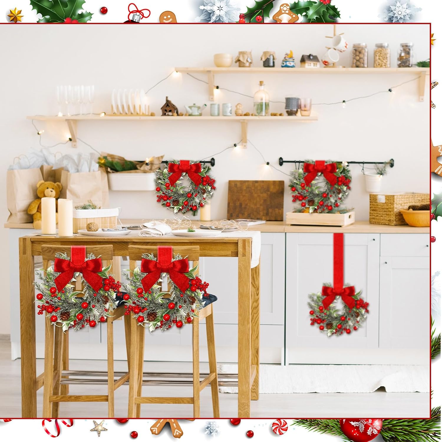 Mini Christmas wreaths for cabinets — the ultimate festive magic