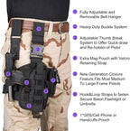Tactical Adjustable Thigh Holster for Right-Handed Users