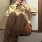 Velvety Fleece Knee Socks For Christmas