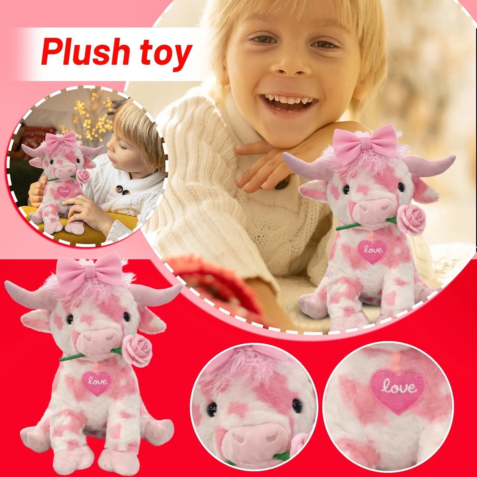 Adorable Pink Highland Cow Plush
