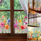 Colorful Floral Bouquet Window Sticker