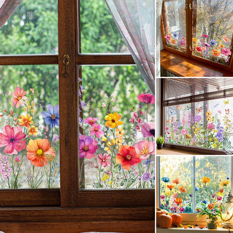 Colorful Floral Bouquet Window Sticker