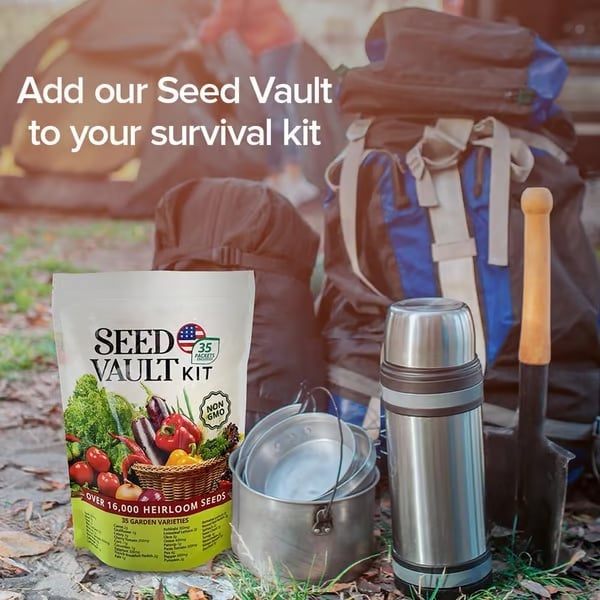 Ultimate Survival Seed Vault | 35 Variety Pack |50-Year Shelf Life