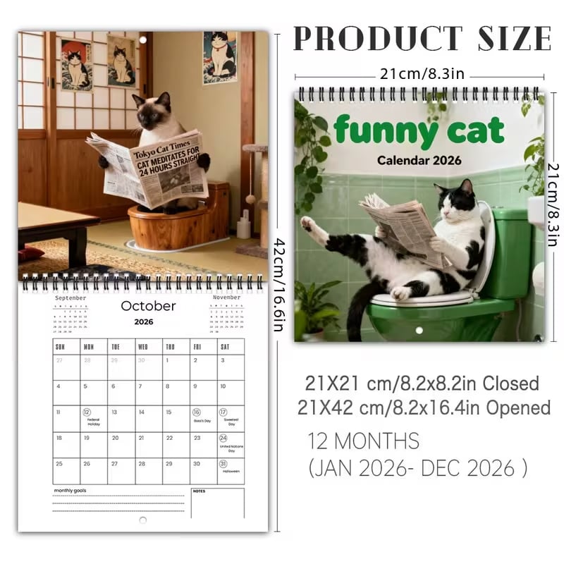 New Year Limited Edition Custom-Made Fun Animal Wall Calendar