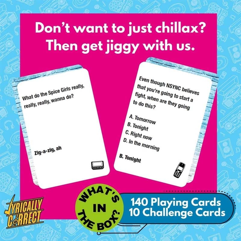 Lyrically Correct Pop Quiz 90s & 2000s Edition Music Trivia Game