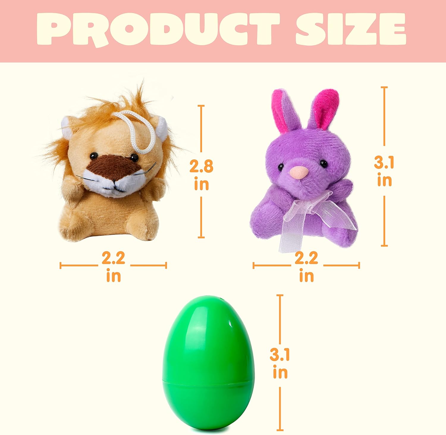 Easter Prefilled Easter Eggs, Filled with Plush Animal Toys