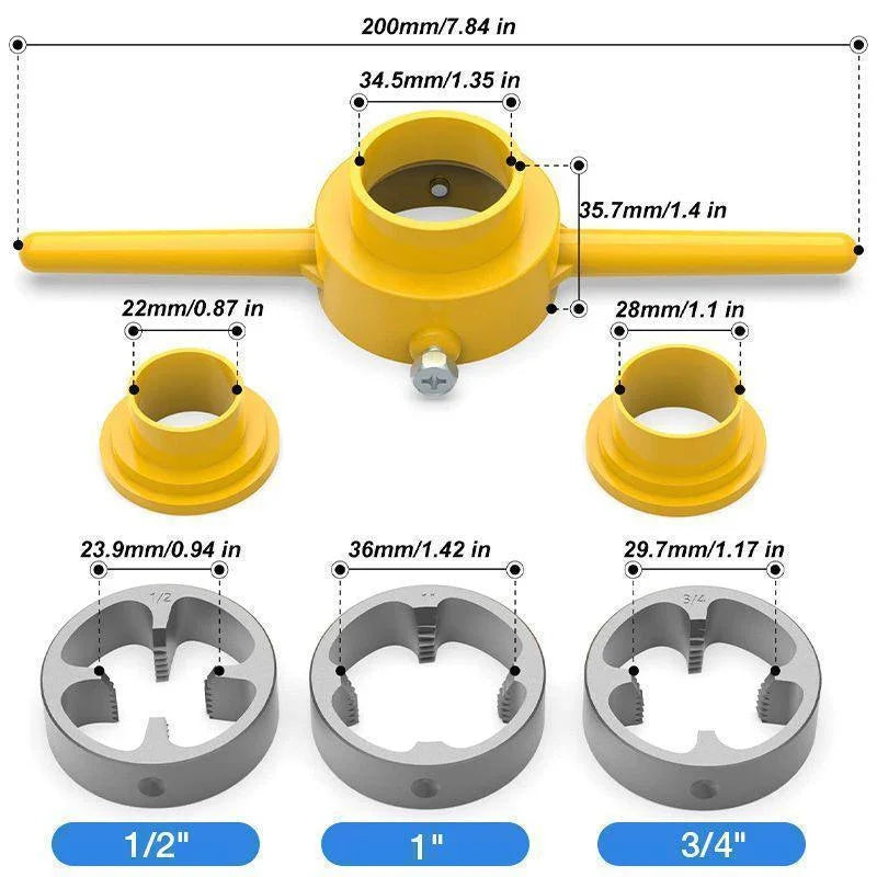 Sale 50% 6PCS Plastic Pipe Thread Die Kit