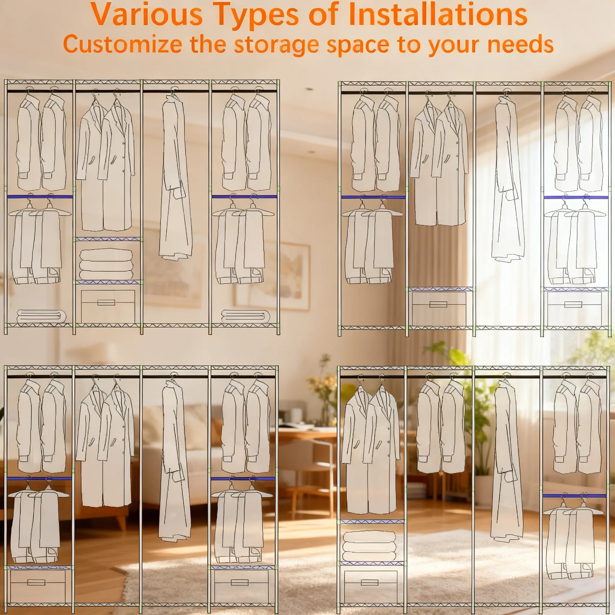 Customizable Heavy-Duty Closet Rack: DIY Your Dream Storage