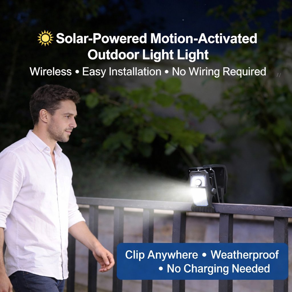 Outdoor solar garden lights and motion-activated lights