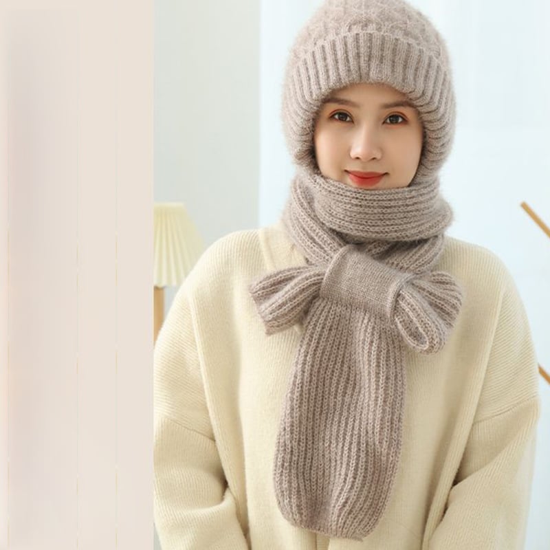 Winter Versatile Knitted Hooded Scarf for Women