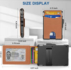 Men's Simple Bifold Wallet- with Pop Up Aluminum Case Money Clip Slim Leather Slots Credit Card Holder RFID Blocking Bifold Minimalist Wallet