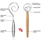 Seamless Dough Whisk, 430 stainless steel Dough Whisk, 9" Bread Whisk for Cooking