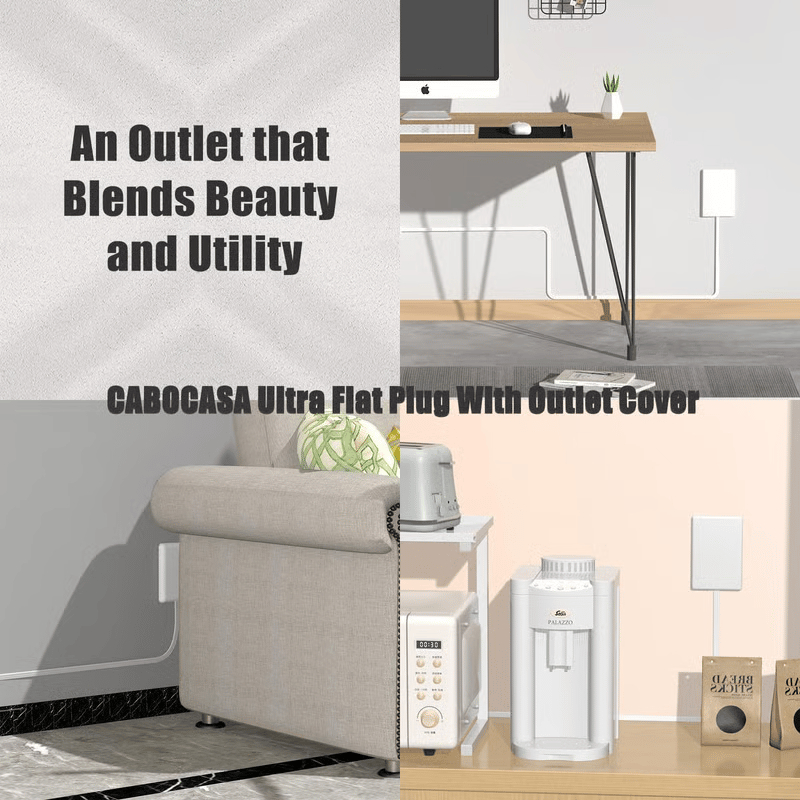 #1 Bestselling 6FT Ultra Flat Plug Extension Cord Power Strip with 3 Outlets