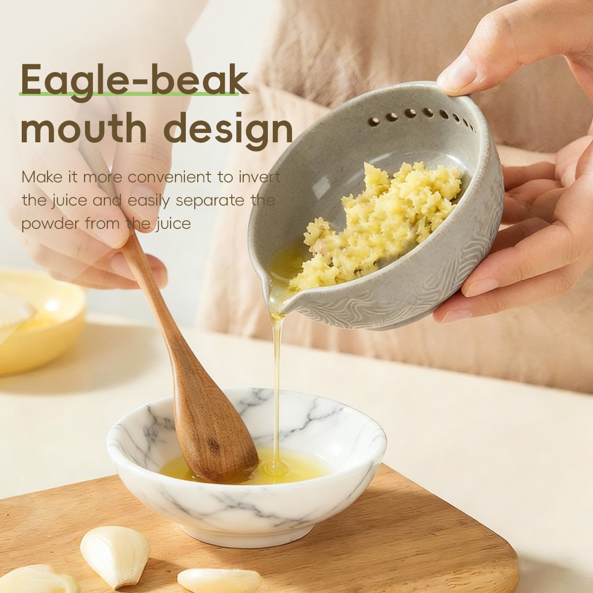 Handmade Garlic Grater x Herb Bowl