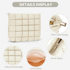 Solid Color Quilted Design Clutch