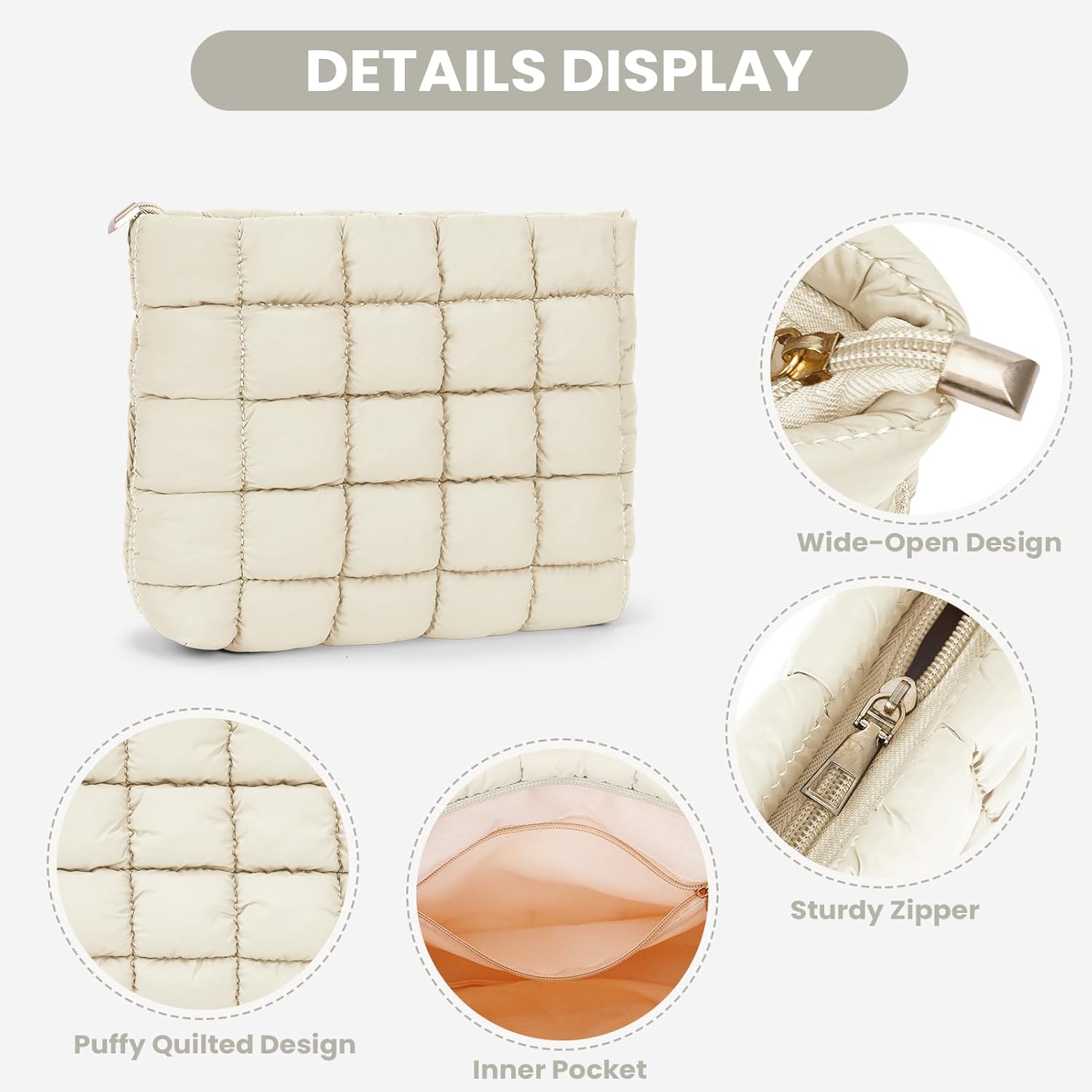 Solid Color Quilted Design Clutch