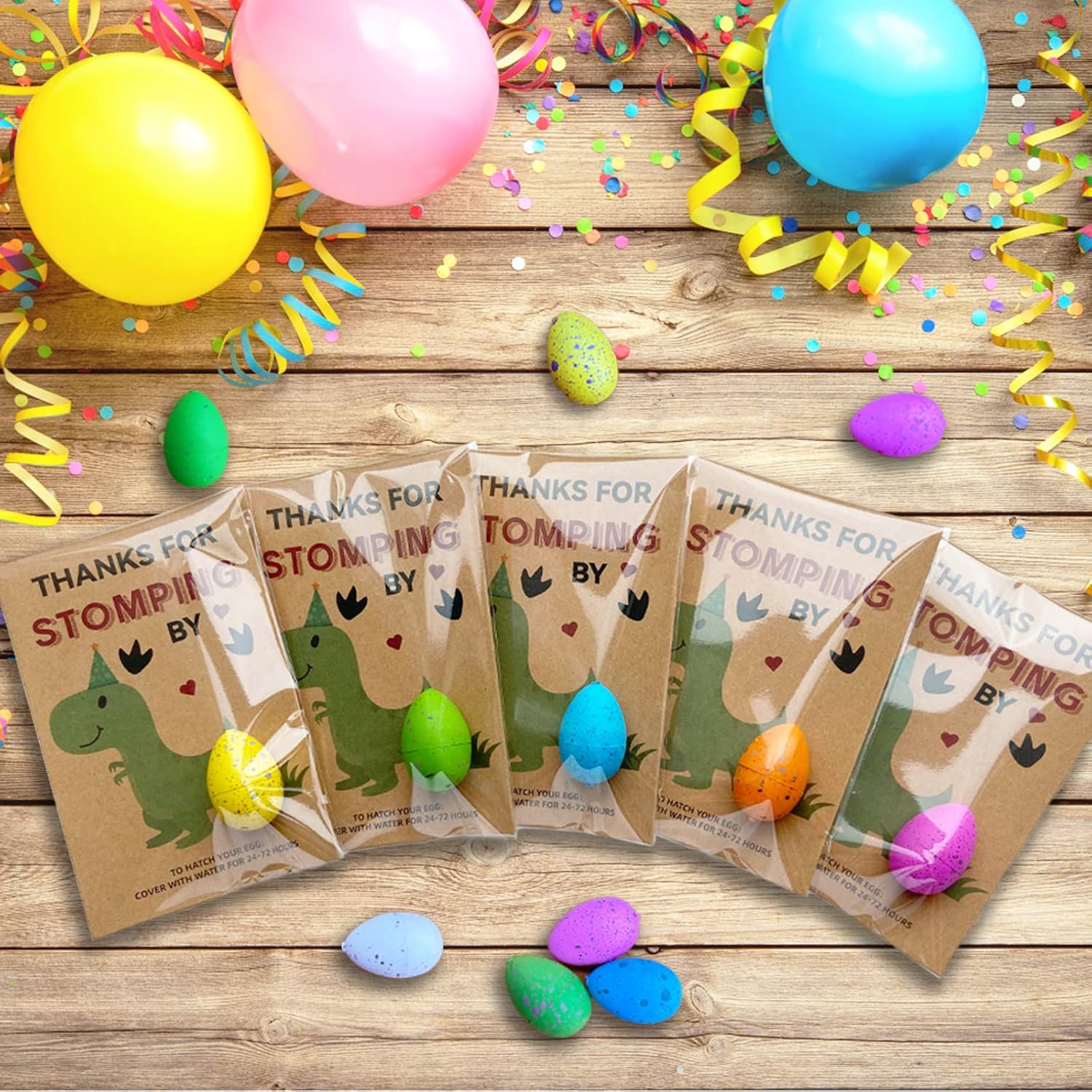 Valentine's Day Gift Set - Hatching Dino Egg Thank You Cards | Dinosaur Party Favors for Kids, Classroom Exchange, Birthday Goodie Bags