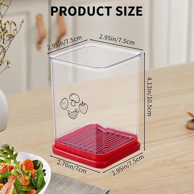 【Cup-Style Quick Slicer with Pusher — Kitchen Prep, One Step Ahead!】